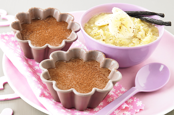 Cocoa And Banana Puree Flans Cooking Baby Food