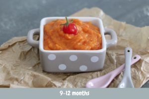 Sweet potato and cherry tomato purée